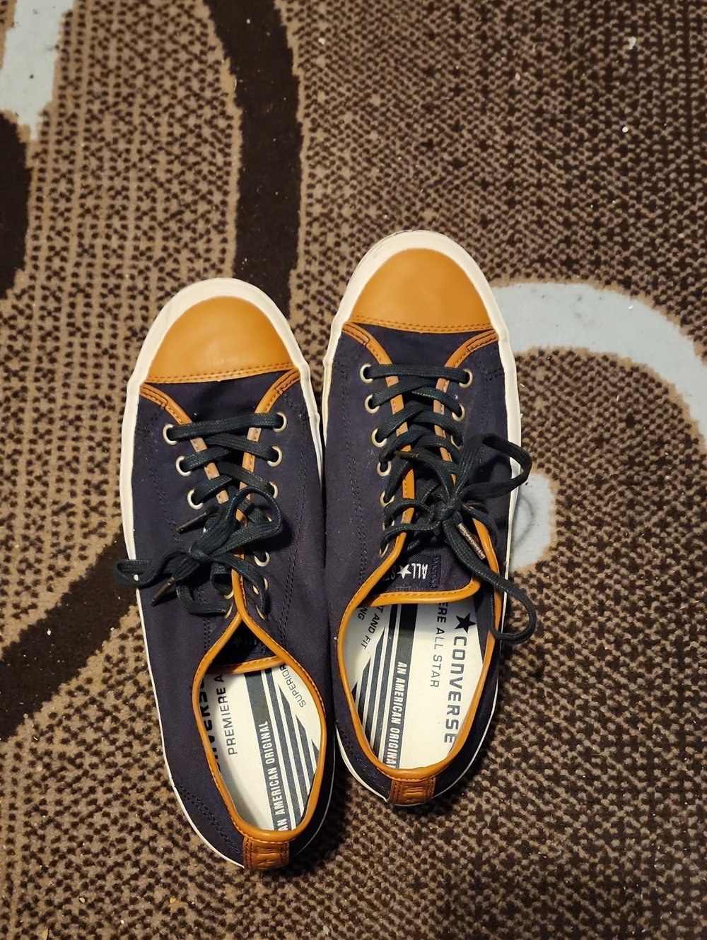 Converse Navy And Tan Low-top Sneakers